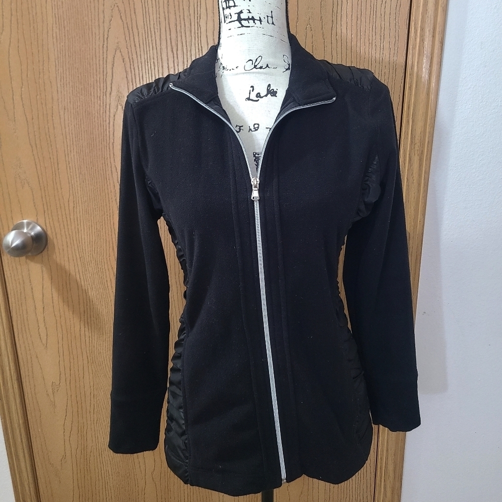 Cutter And Buck Full Zip Ruched Side Fleece Gorpcore Sweatshirt Top
